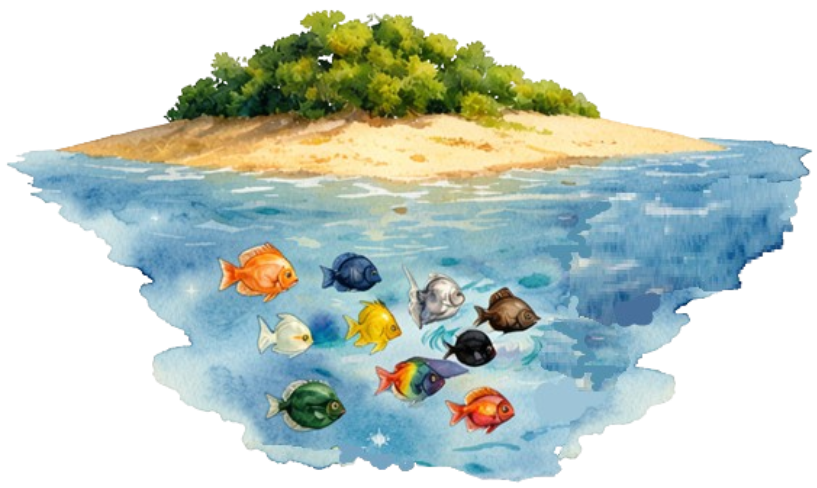 L'Île aux Sept Murmures — les dix poissons