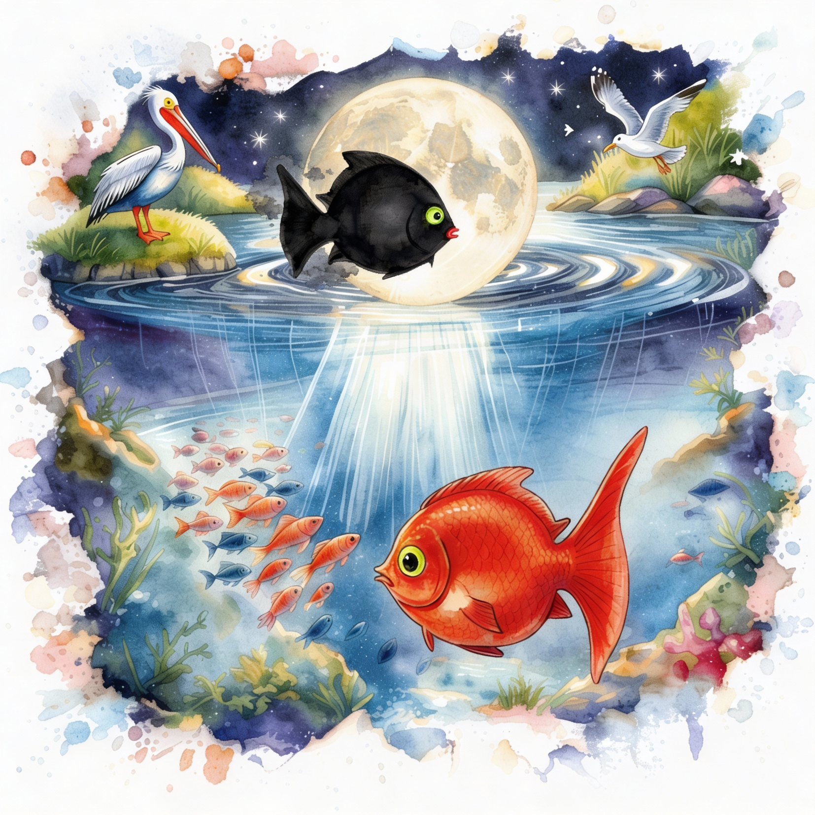 Le poisson rouge et le poisson noir